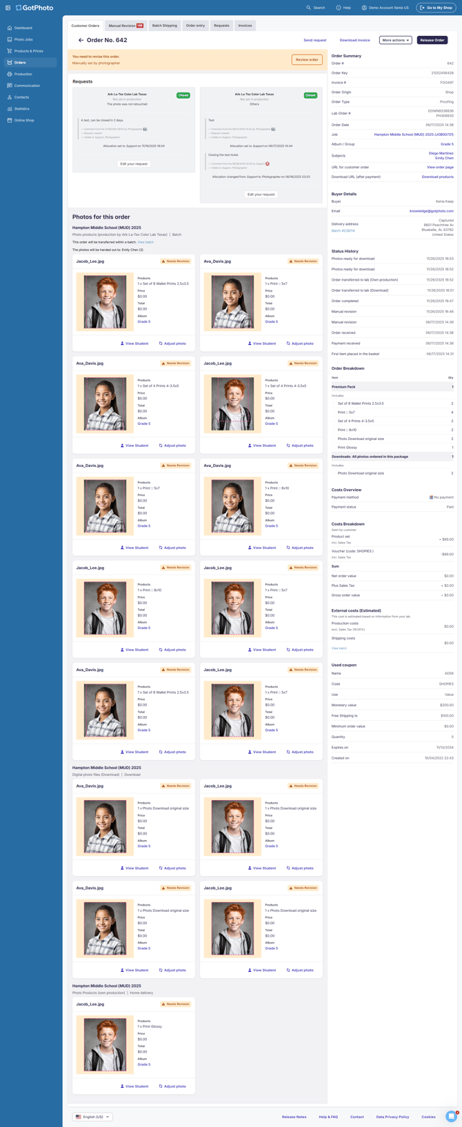 Sample Order Page