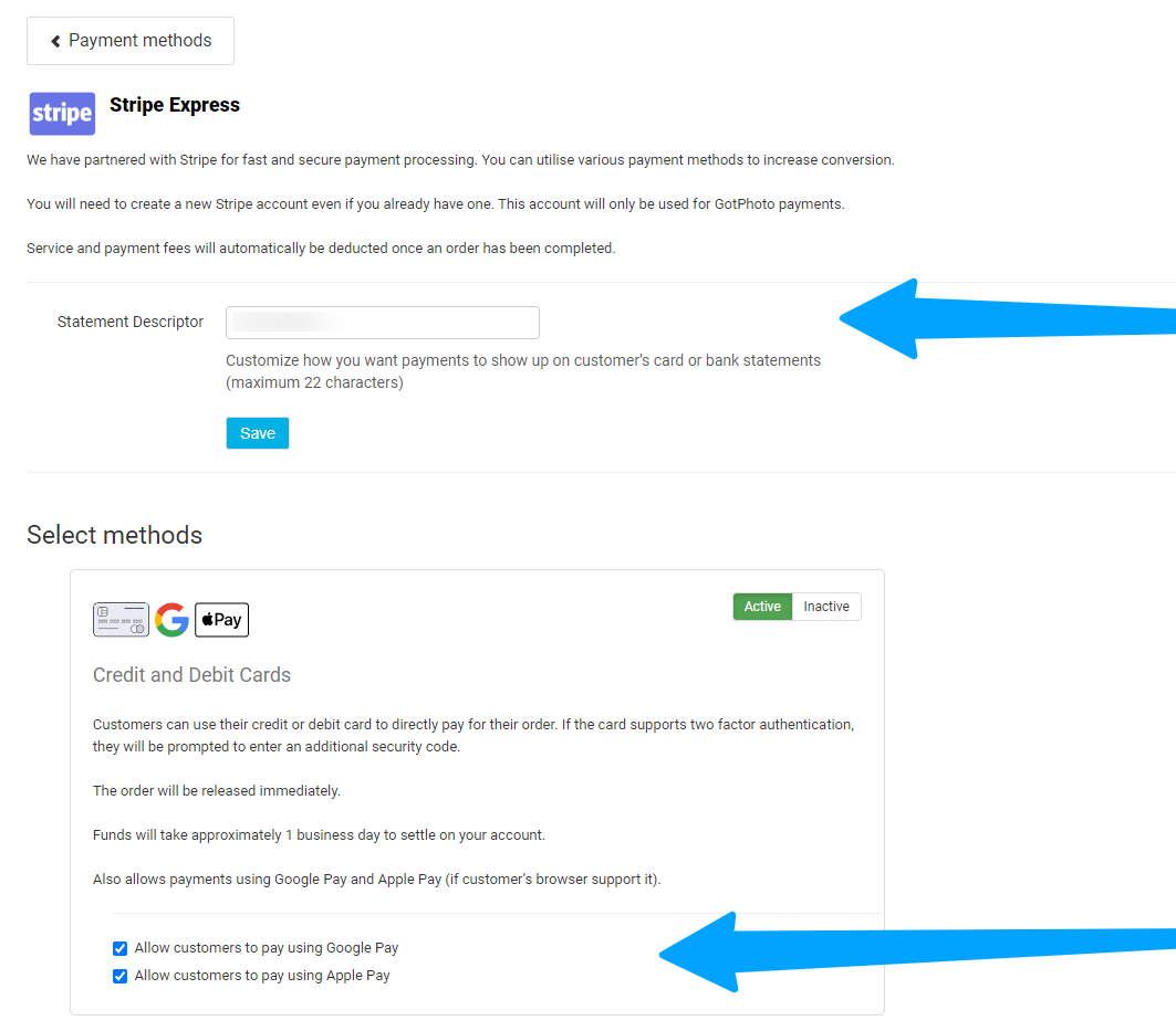 Stripe Modify Options