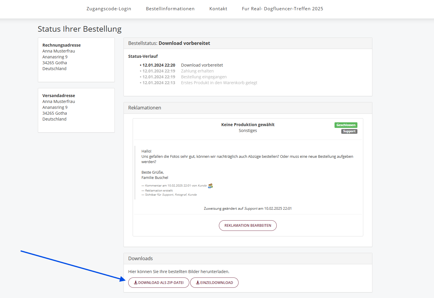 Button Download als ZIP Datei