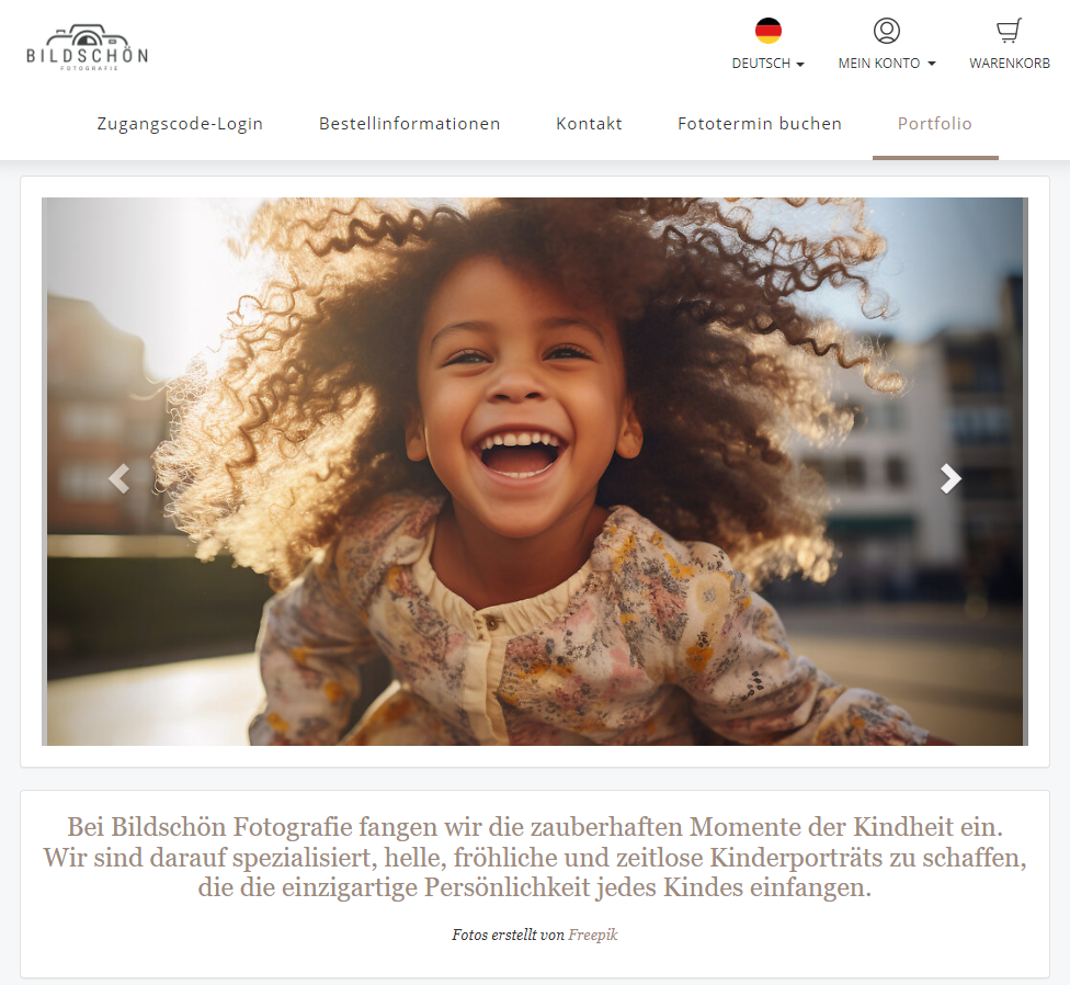 Fotos in Slideshow-Seite hochladen