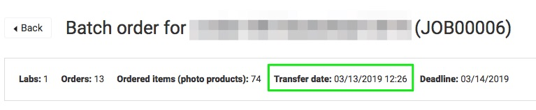 Batch transfer details screenshot