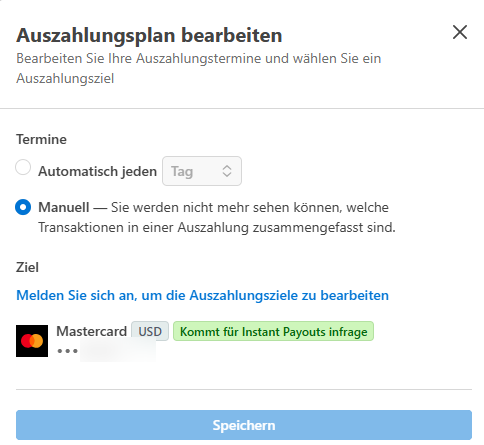 Screenshot: Auszahlungszyklus im Admin-Bereich