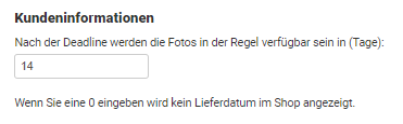 Lieferdatum im Shop
