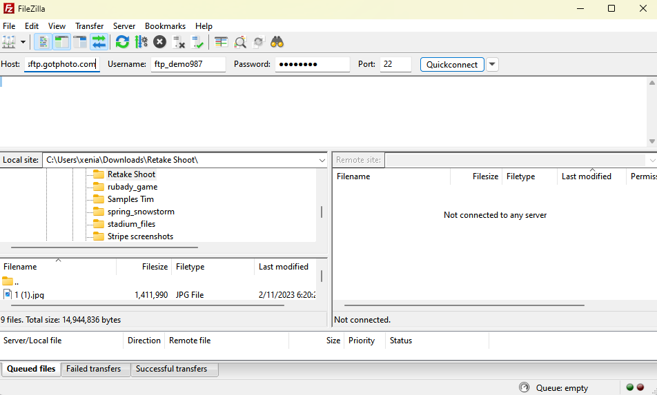 Filezilla FTP Einstellungen