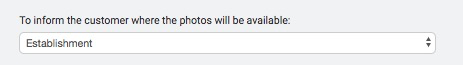 Customer information example dropdown set to 'Establishment'.
