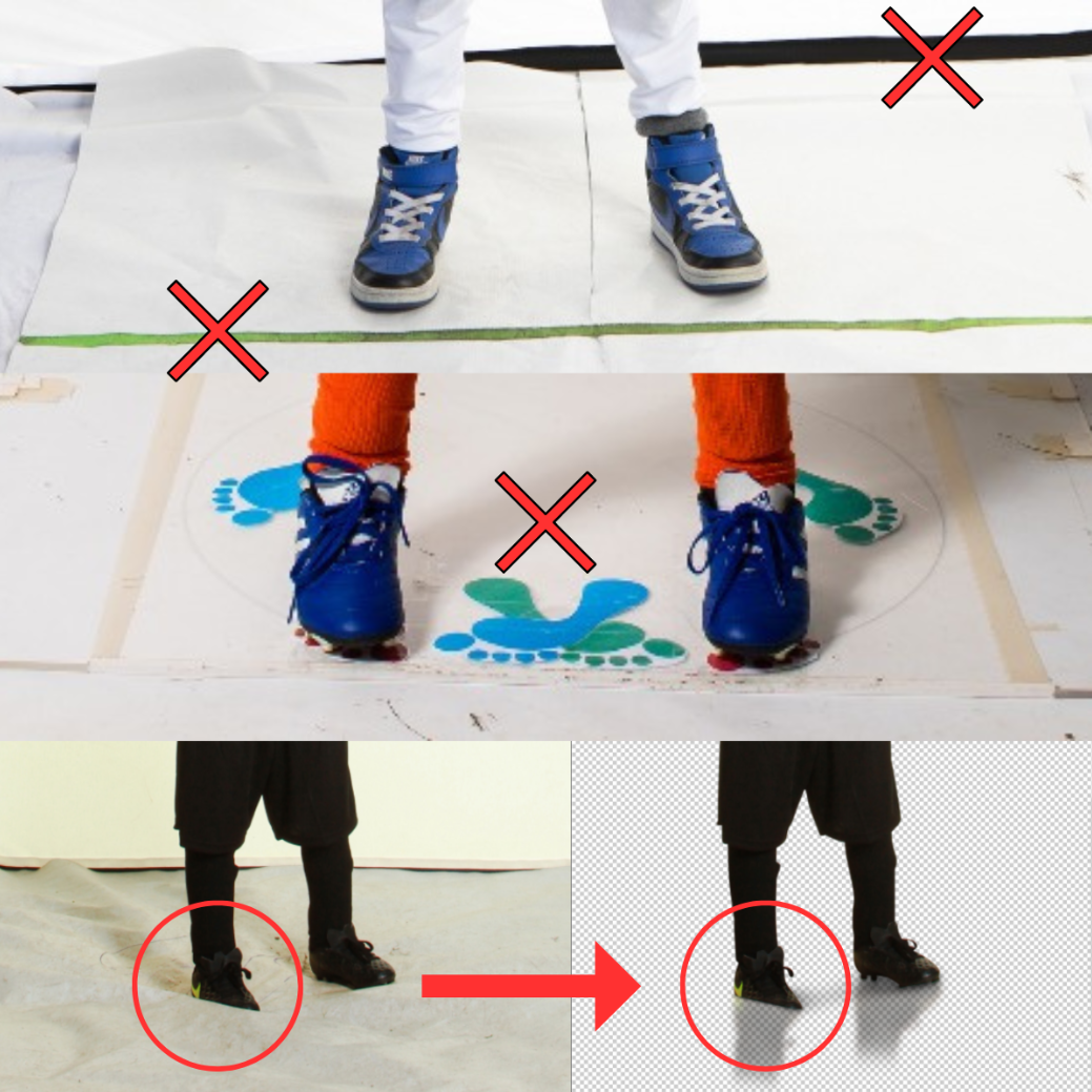 Example of feet placement chart matching the background