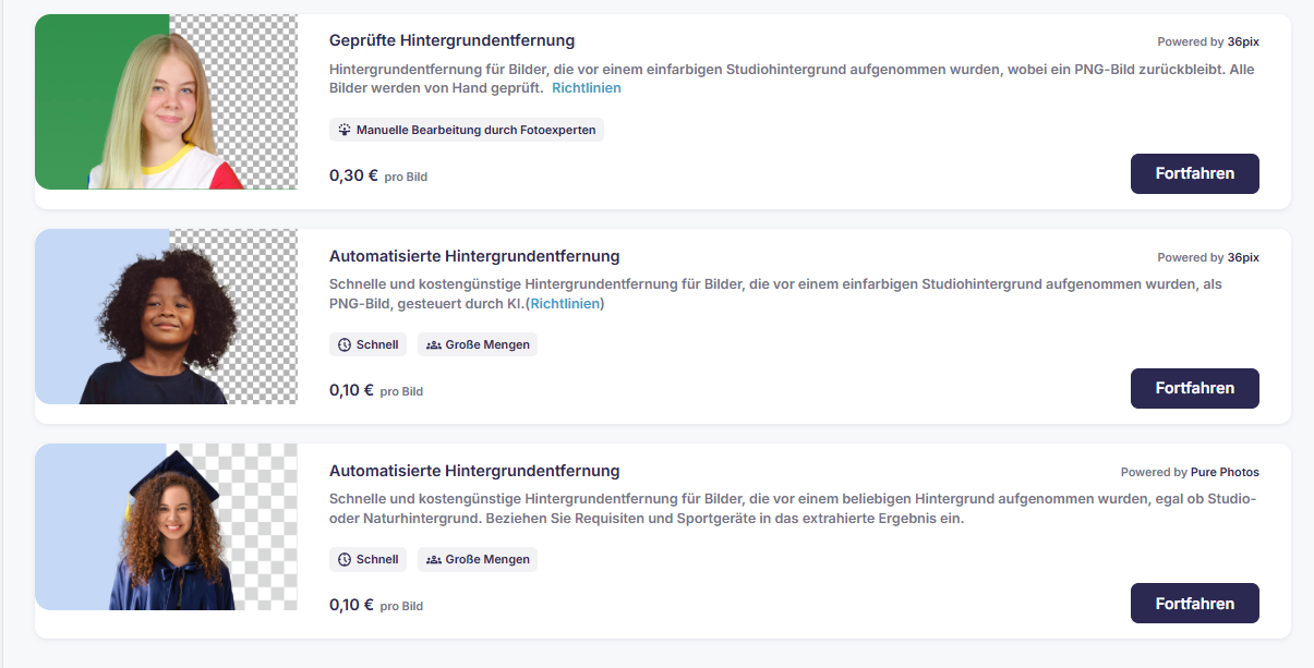 Beispiel für Hintergrundentfernung