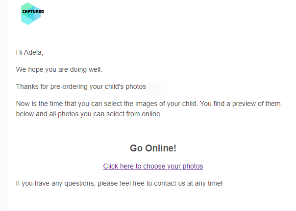 Sample email to prepay buyers