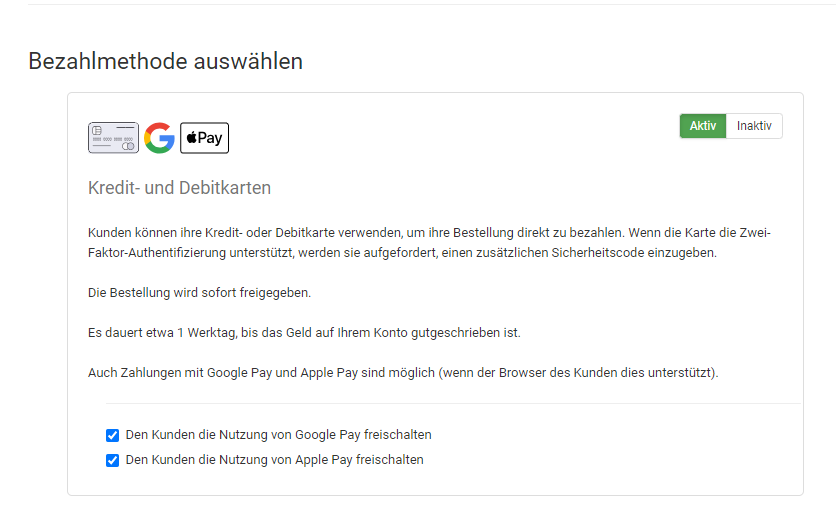 Zahlungsarten Übersicht – Apple Pay