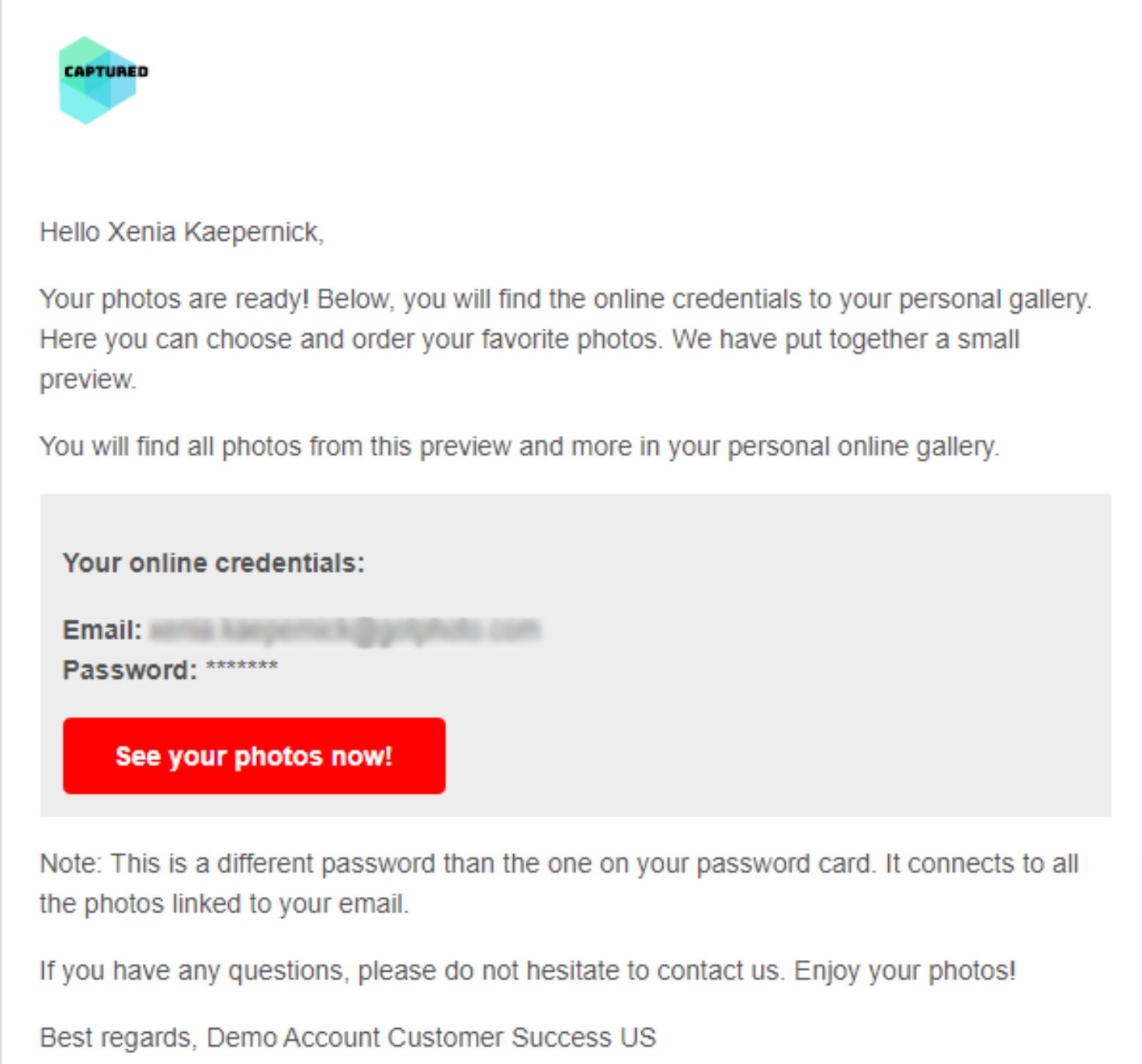 Sample email to potential buyers