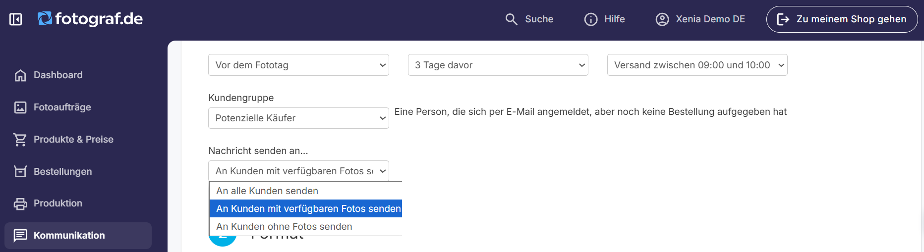Filterkriterien für Nachrichtenempfänger