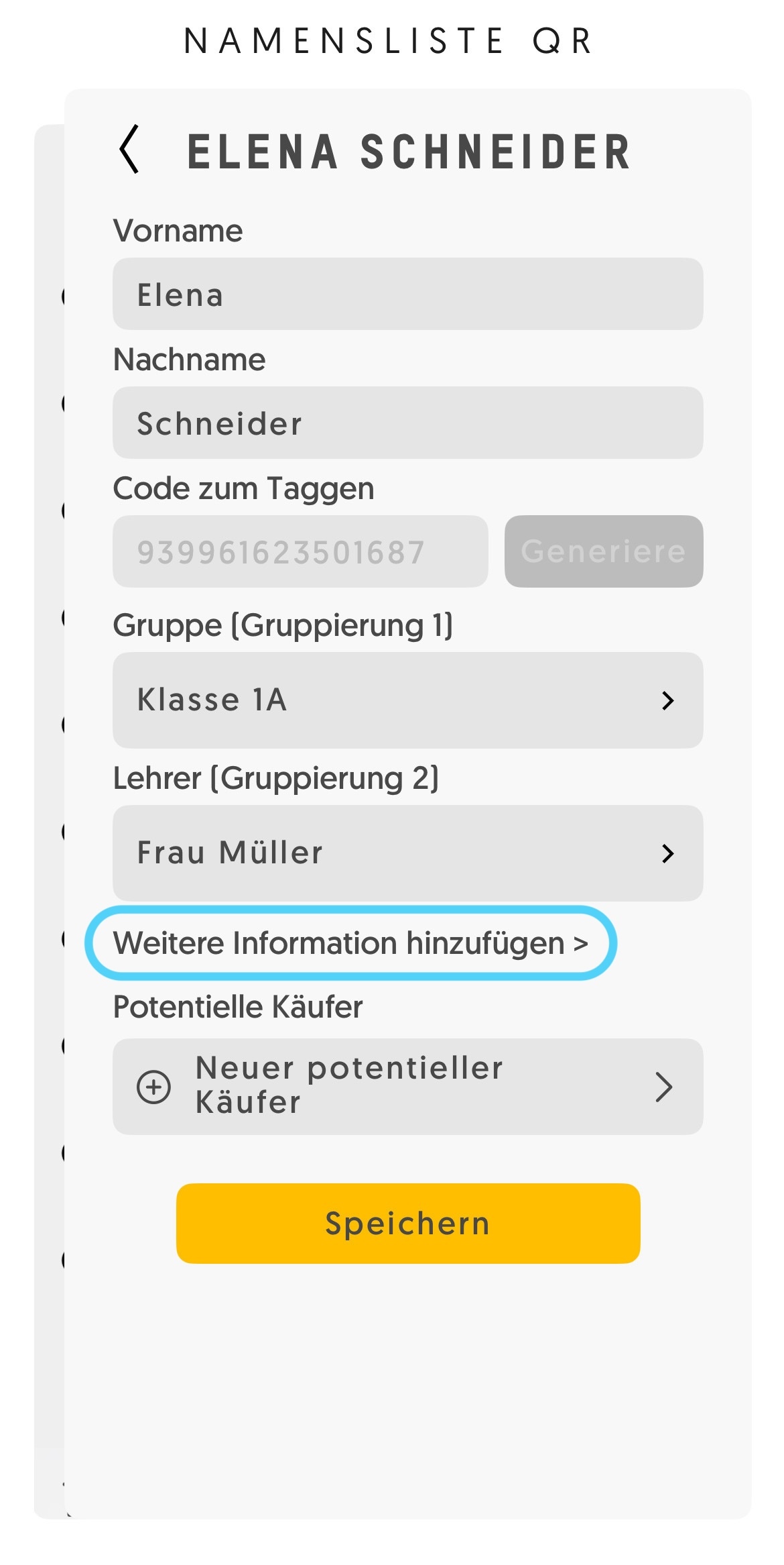 Screenshot: Speichern