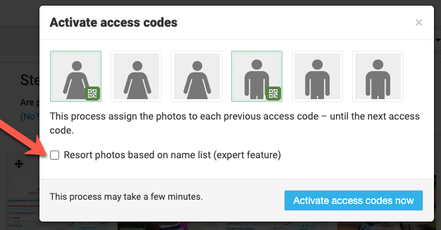 Resort popup with names list fields