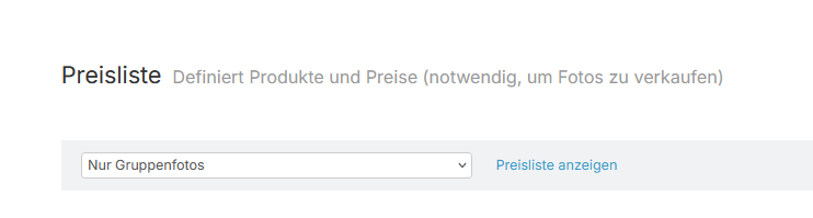Produktauswahl Gruppenfotos