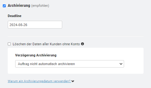 Archivierungsdatum Screenshot