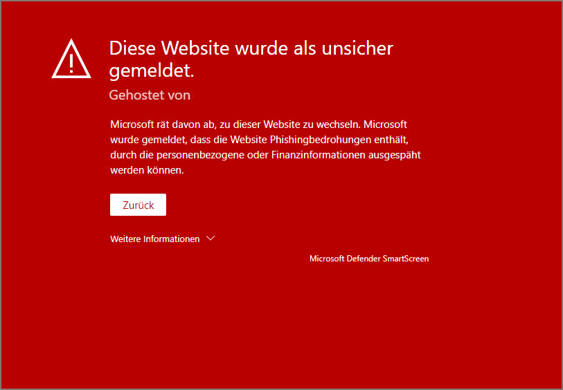 Browserwarnung beim Aufruf der Shop-Subdomain
