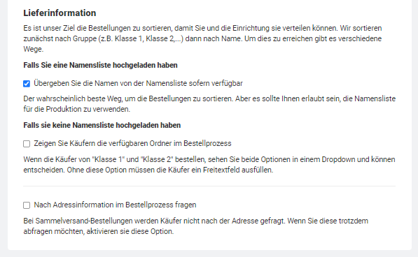 Lieferinformationen