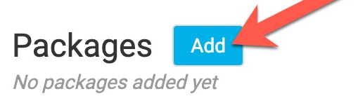 Packages row with Add action in a price list