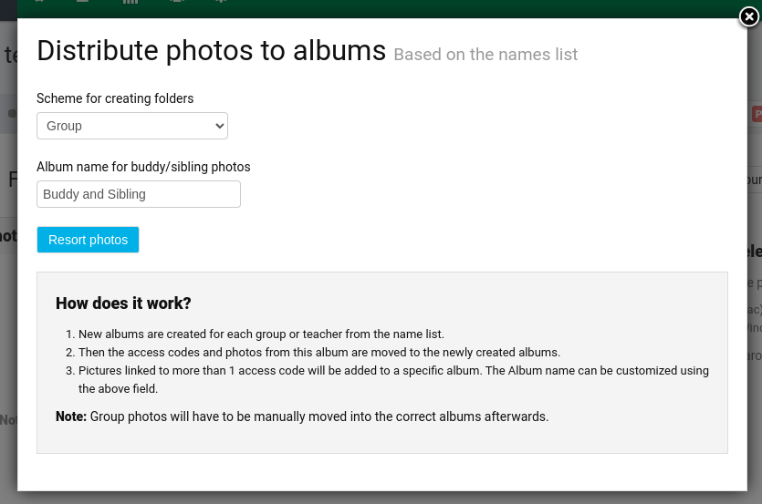 Popup for selecting names list fields