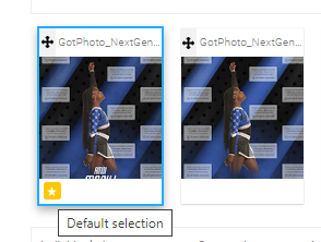 Default selection preview in gallery