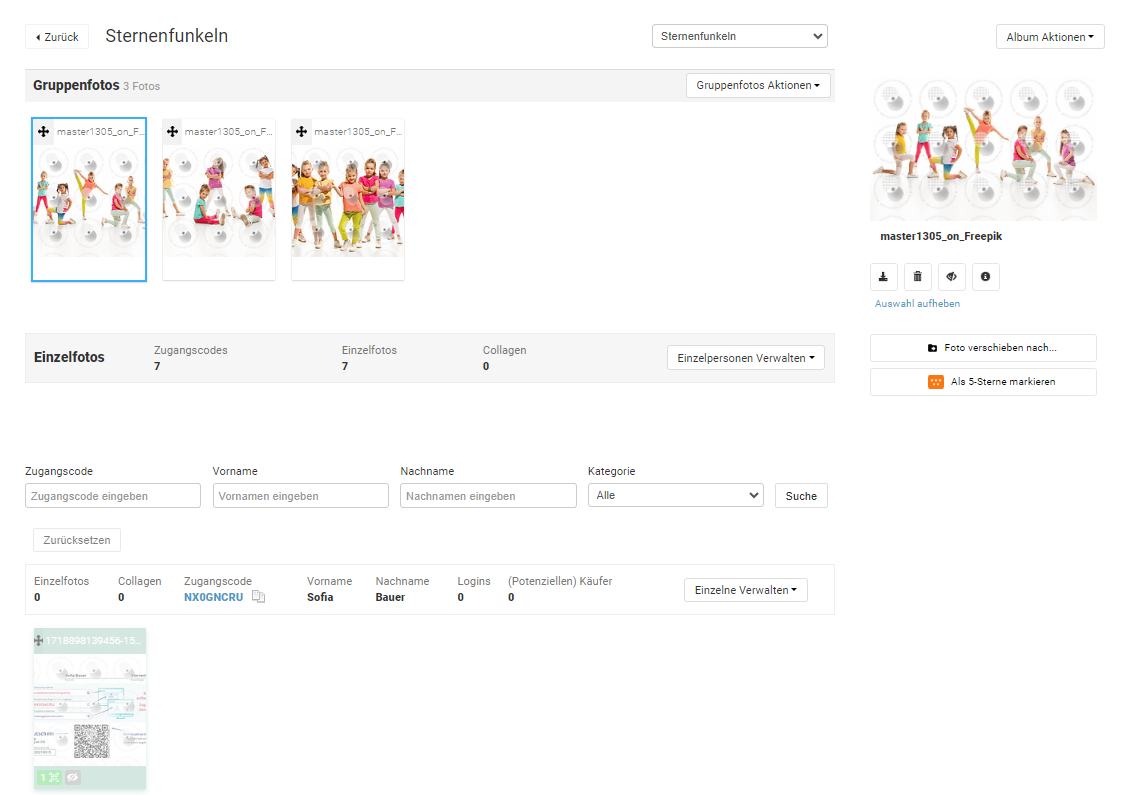 Gruppenfotos Upload Screenshot